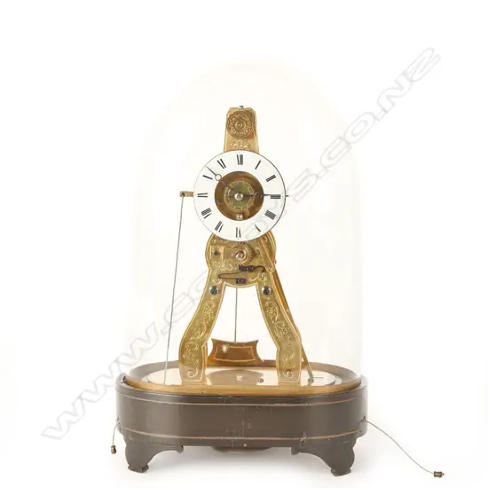 A small French skeleton clock