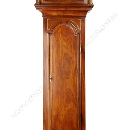 A long case clock in fine solid mahogany case