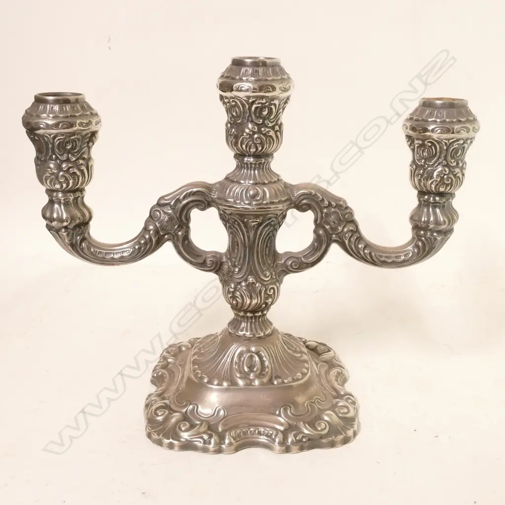 A German sterling silver three-light candelabra Image 1++