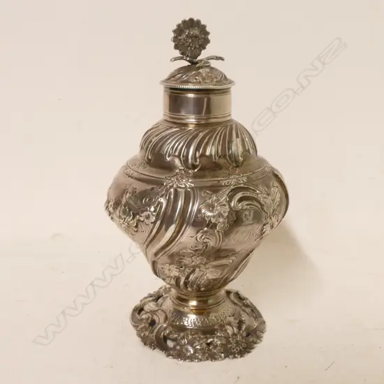 A George II silver tea caddy