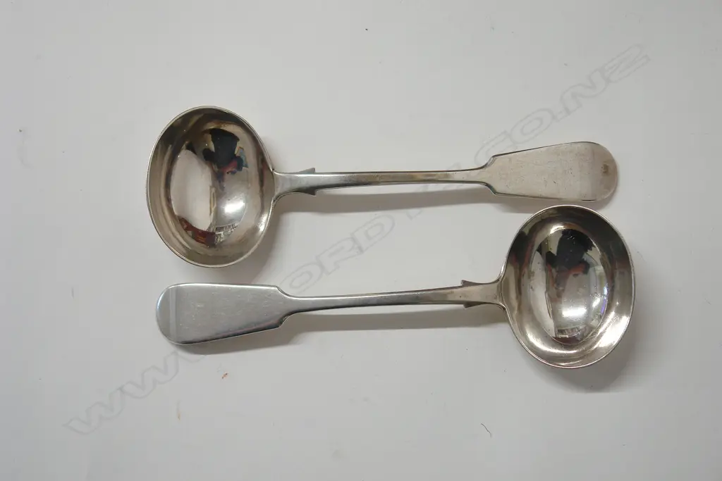 A pair of Victorian silver sauce ladles Image 1++