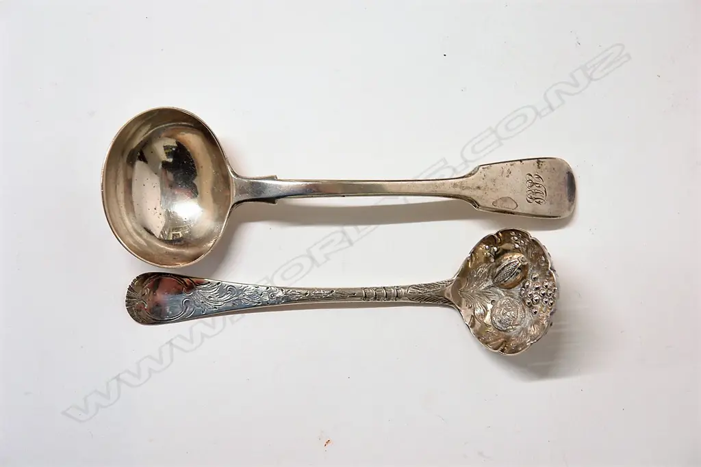 Two antique silver ladles Image 1++
