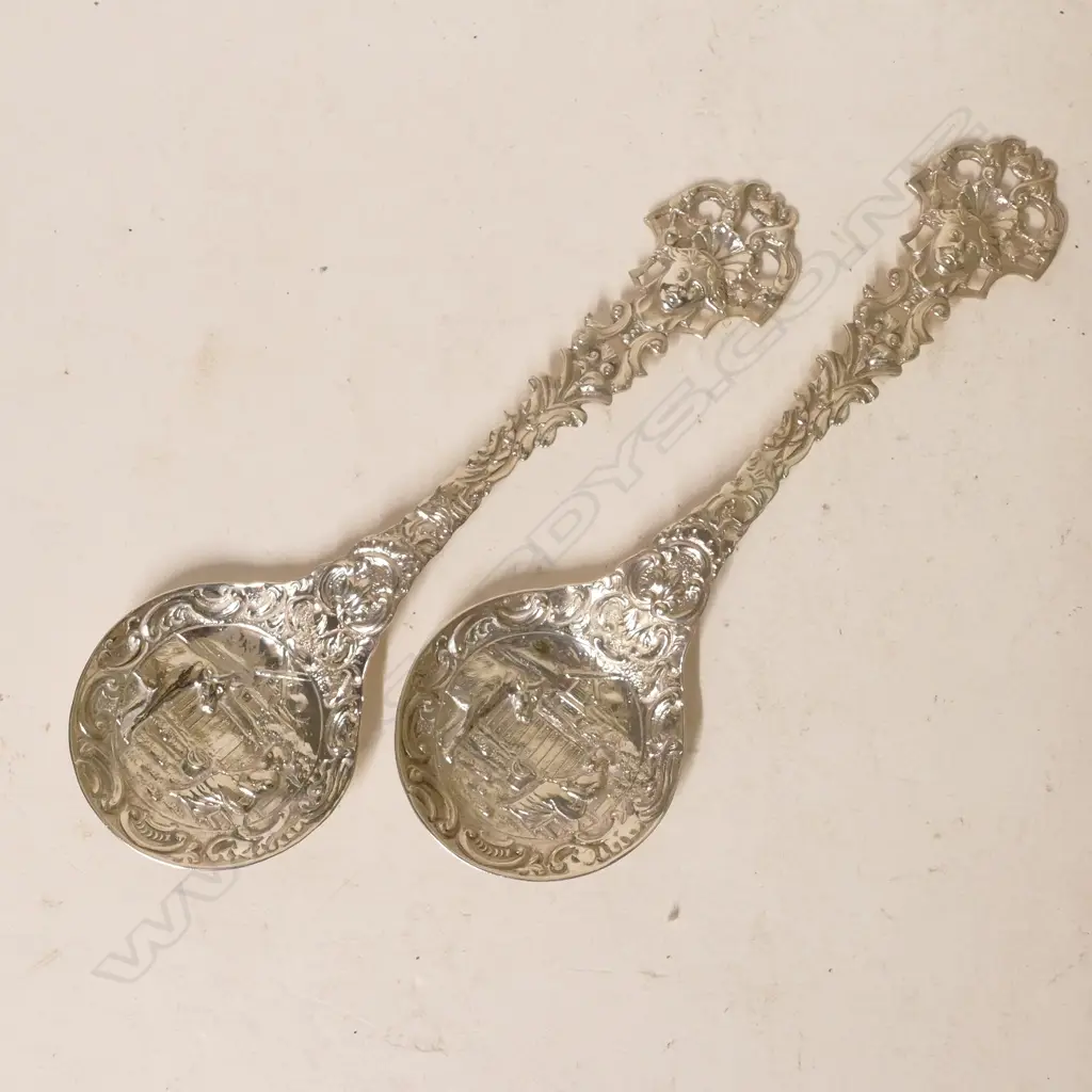 A pair of 19thC Dutch silver spoons Image 1++