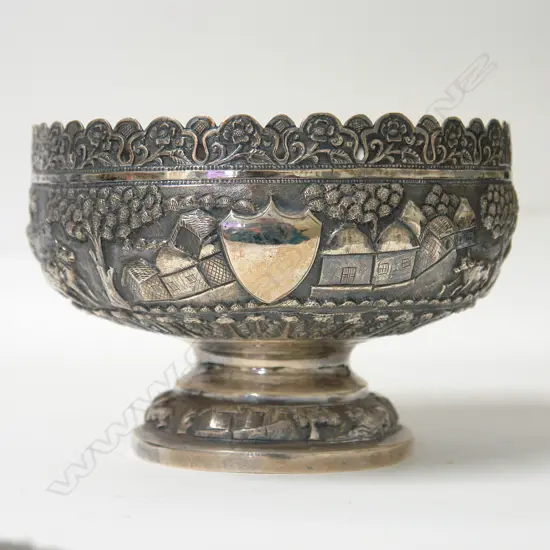A 19thC Indian silver footed bowl