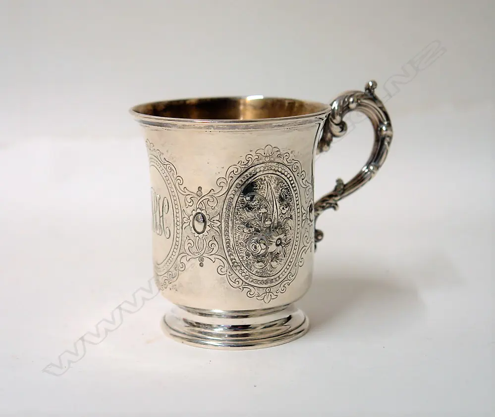 A Victorian silver large and heavy christening mug Image 1++