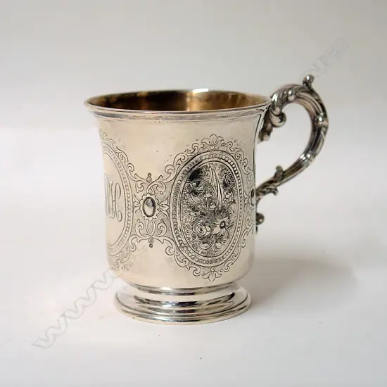 A Victorian silver large and heavy christening mug