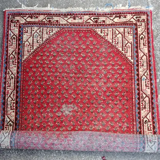An old hand knotted Persian Fereghan rug