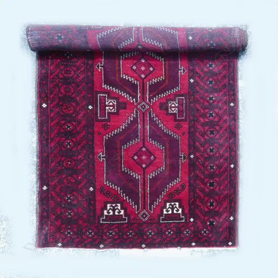A hand knotted Turkoman tribal rug