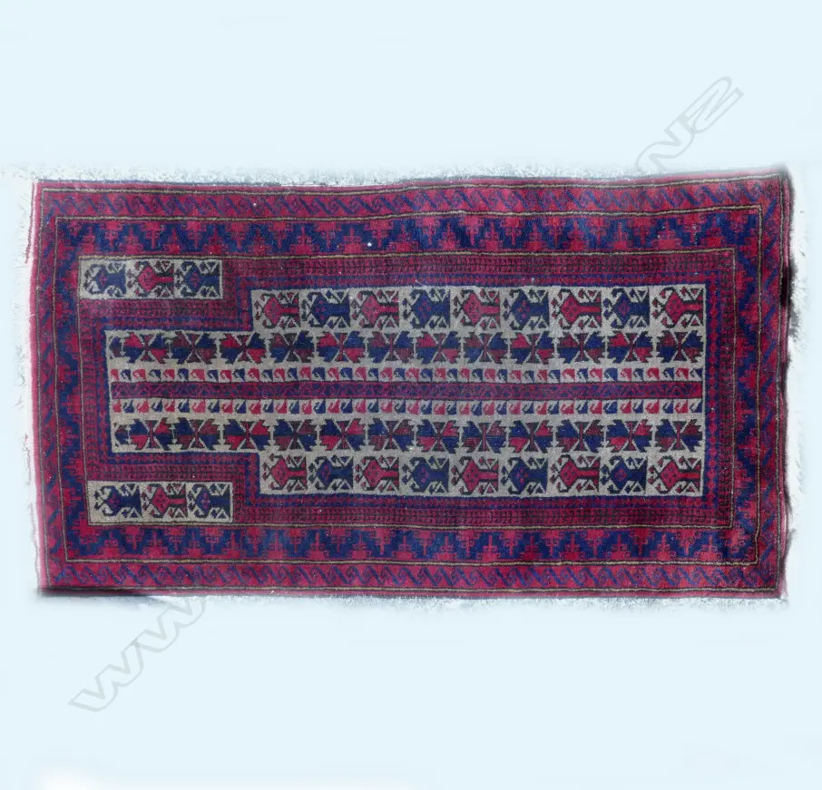 SM BALUCHI PRAYER RUG - RED Image 1++