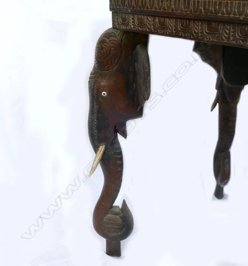 An old Indian Kashmiri octagonal side table Image 1++