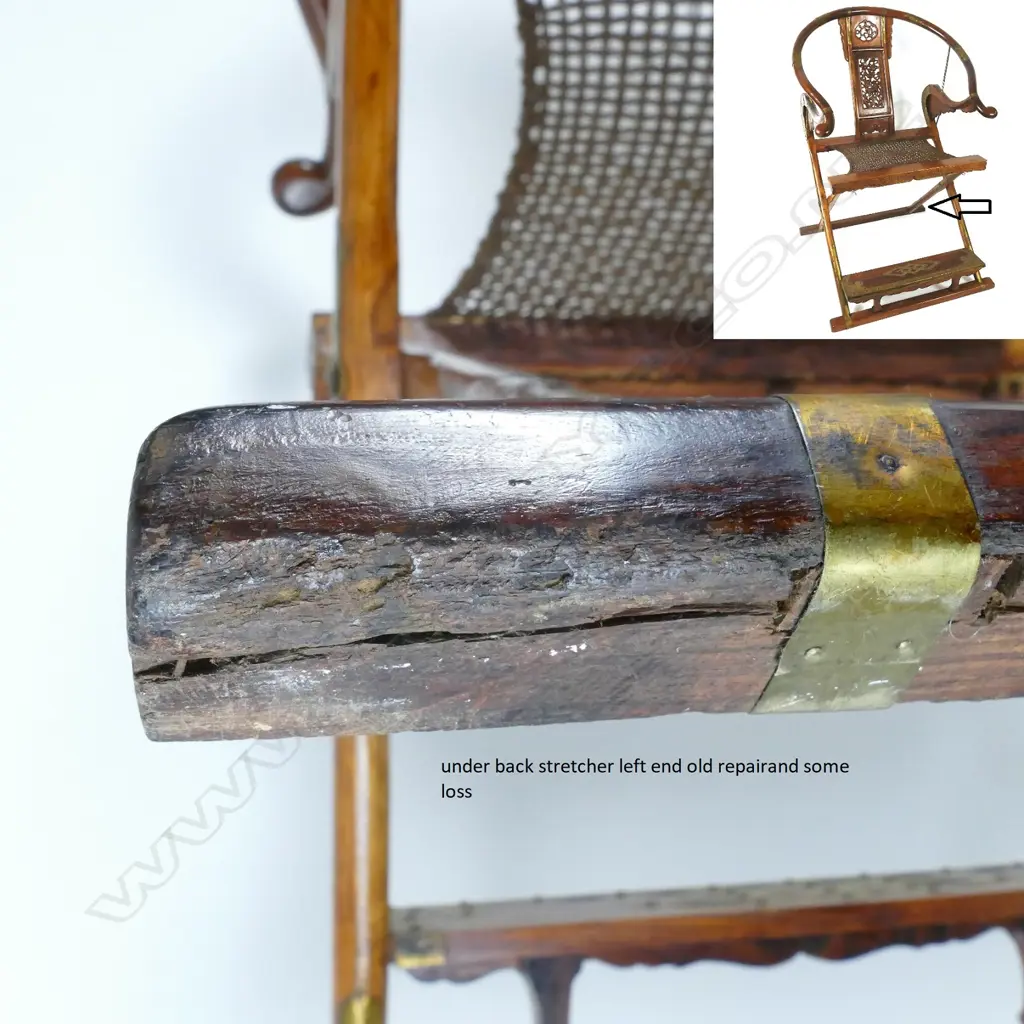 A pair of rare old Huanghuali Chinese folding horseshoe-back armchairs Image 1++