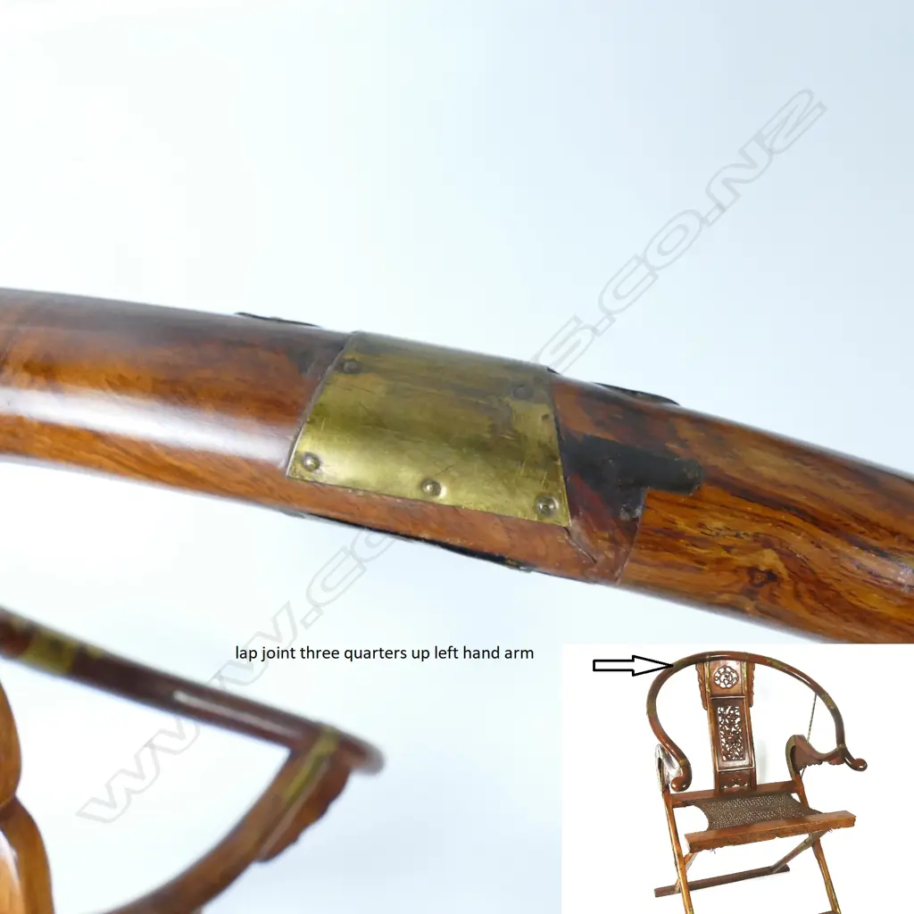 A pair of rare old Huanghuali Chinese folding horseshoe-back armchairs Image 1++