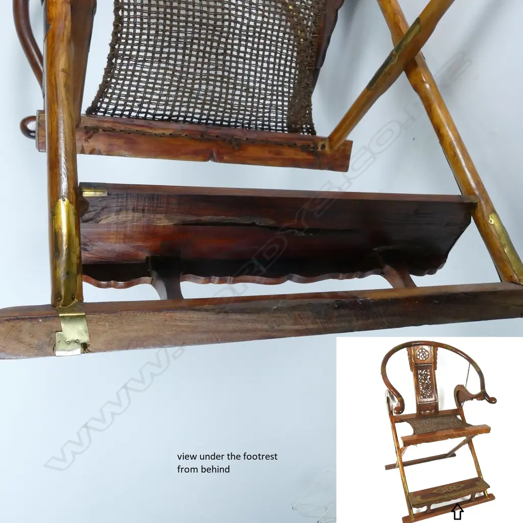 A pair of rare old Huanghuali Chinese folding horseshoe-back armchairs Image 1++