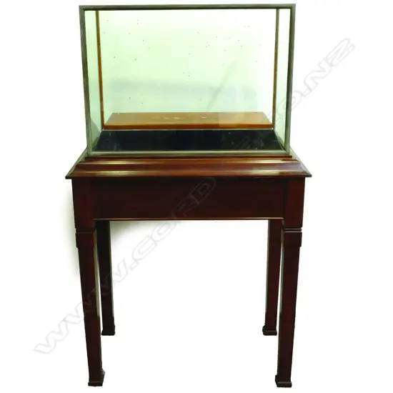 A vintage museum display cabinet