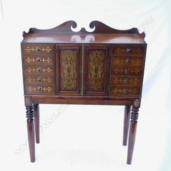 A decorative 19thC rosewood cabinet