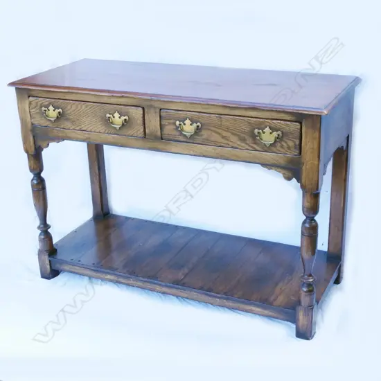 An oak dresser base of Georgian style