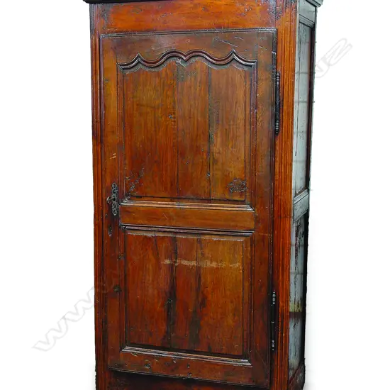 A 19thC country fruitwood armoire