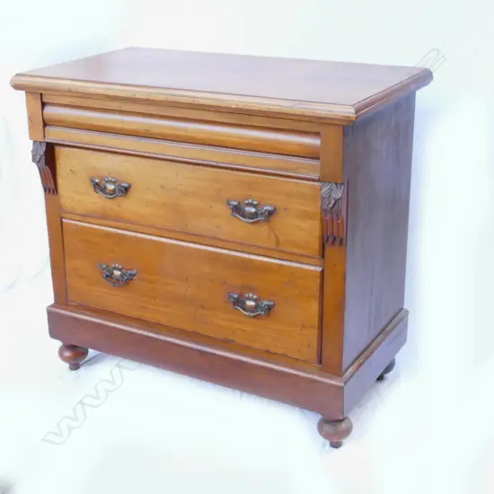 A Victorian mahogany three-drawer chest