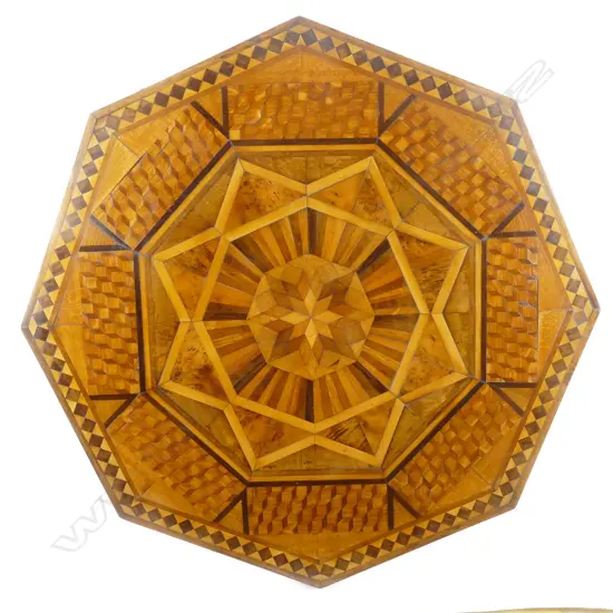 A N.Z. native timbers inlaid wine table