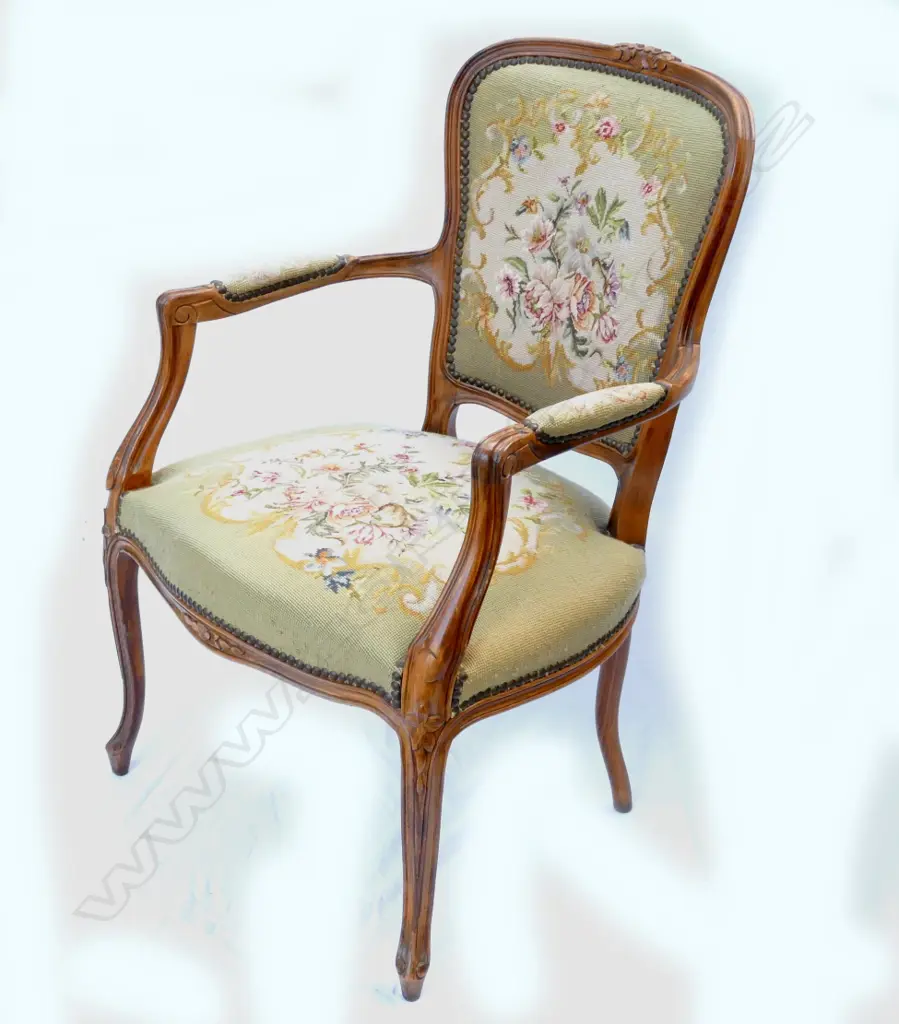 A walnut open elbow chair Image 1++
