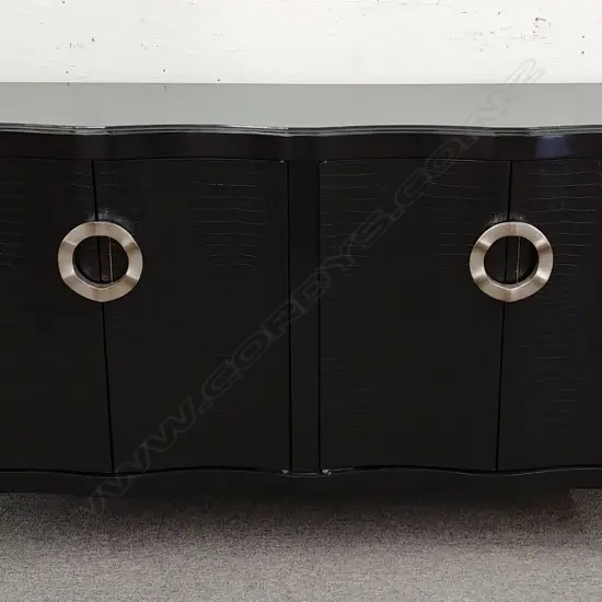 A modern Italian style black lacquer sideboard