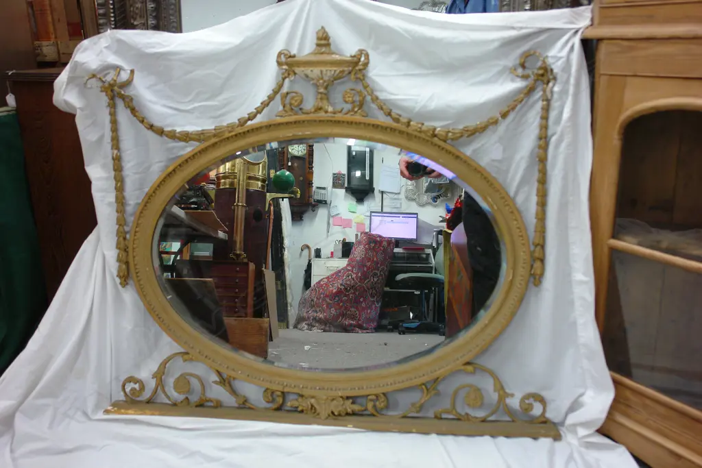 A 19thC French gilded overmantel mirror Image 1++