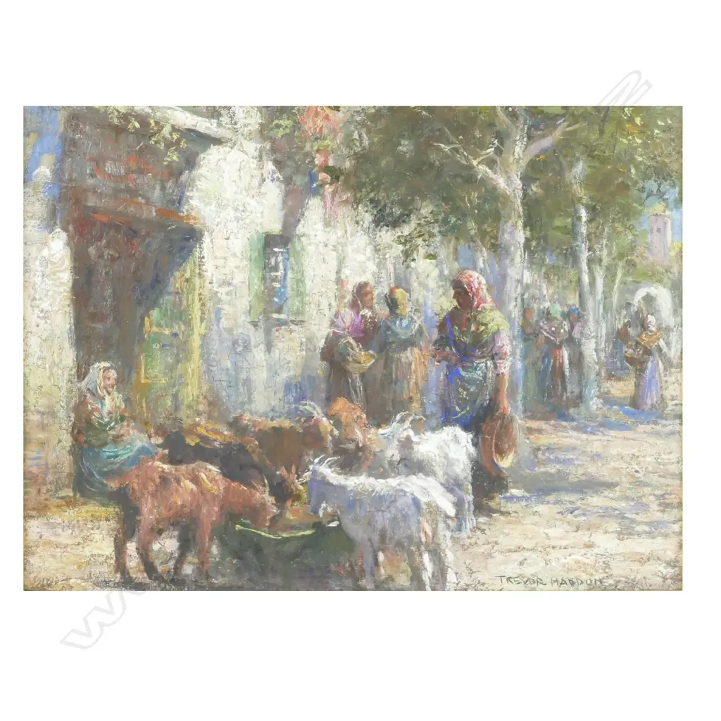 Arthur Trevor Haddon (UK 1864-1941) Untitled Spanish Town Scene Image 1++