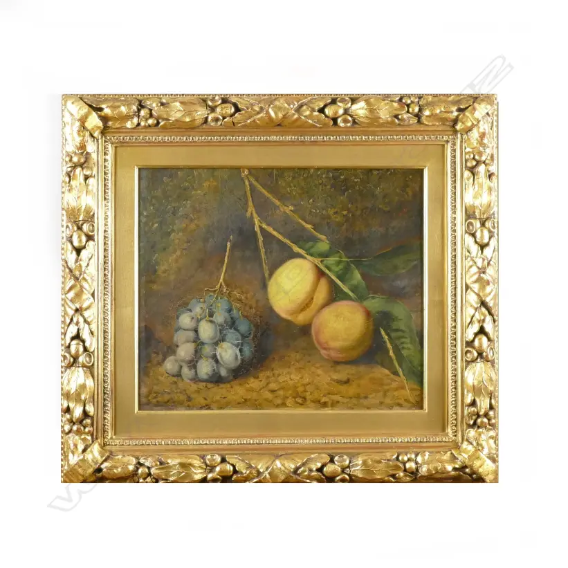 A 19thC artist unknown 'Still Life' (peaches and grapes) Image 1++