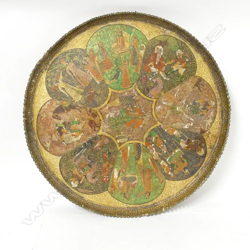 A 19thC Indian papier mâché tray Image 1++