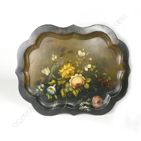 A vintage papier-mâché tray