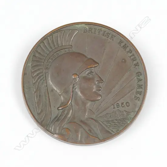 A bronze 1950 Empire Games competitor's medal