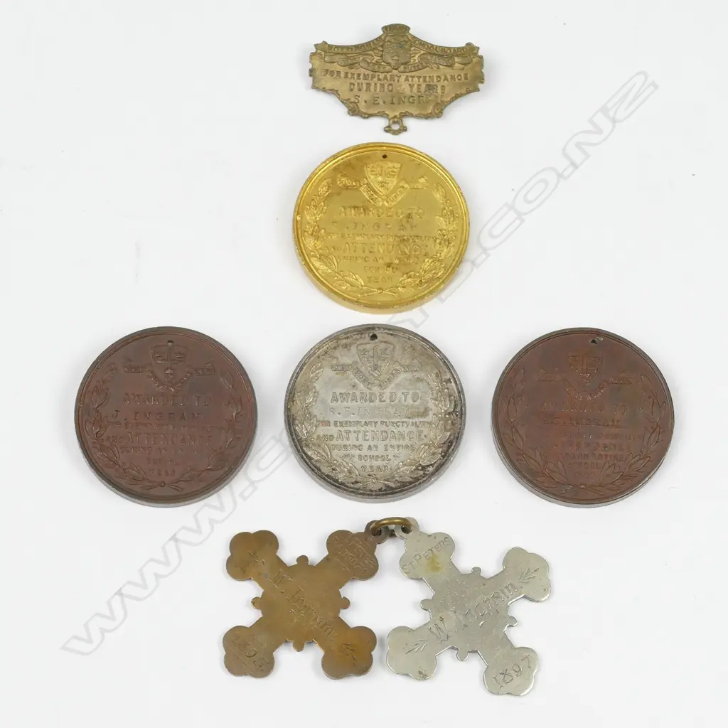 Seven Victorian 'Attendance' medals Image 1++