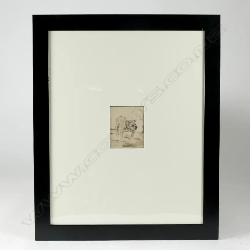 A set of six 19thC ink studies of dogs Image 1++