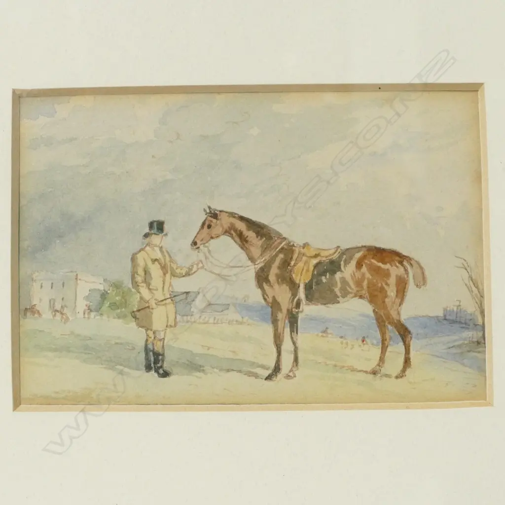 A pair of small 1830's hunting watercolours Image 1++