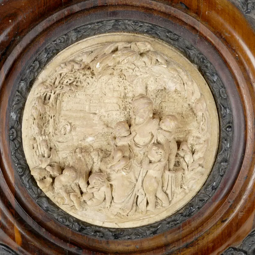 A 19thC European rosewood framed relief plaque Image 1++