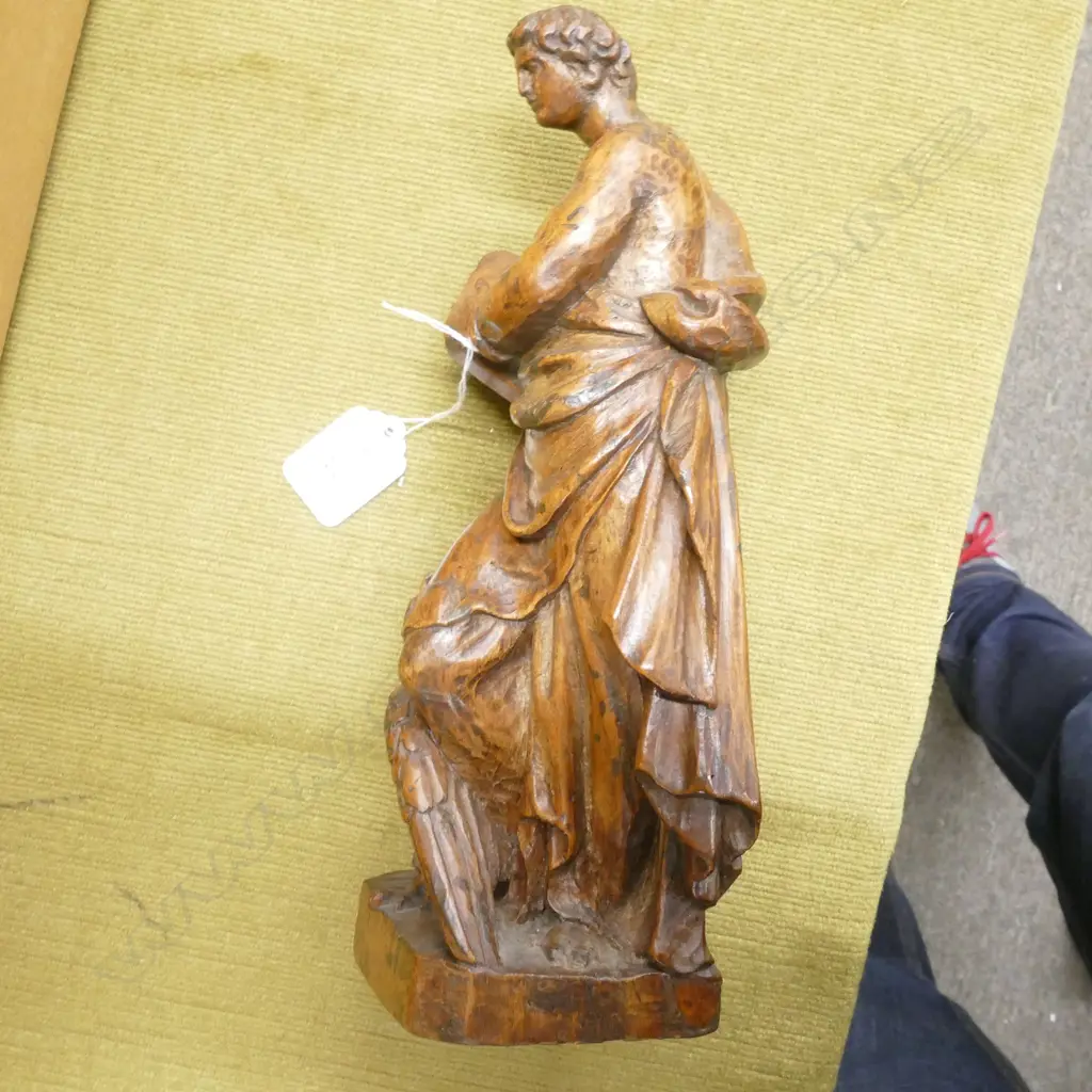 A 17thC French carved walnut statue of the evangelist St John Image 1++
