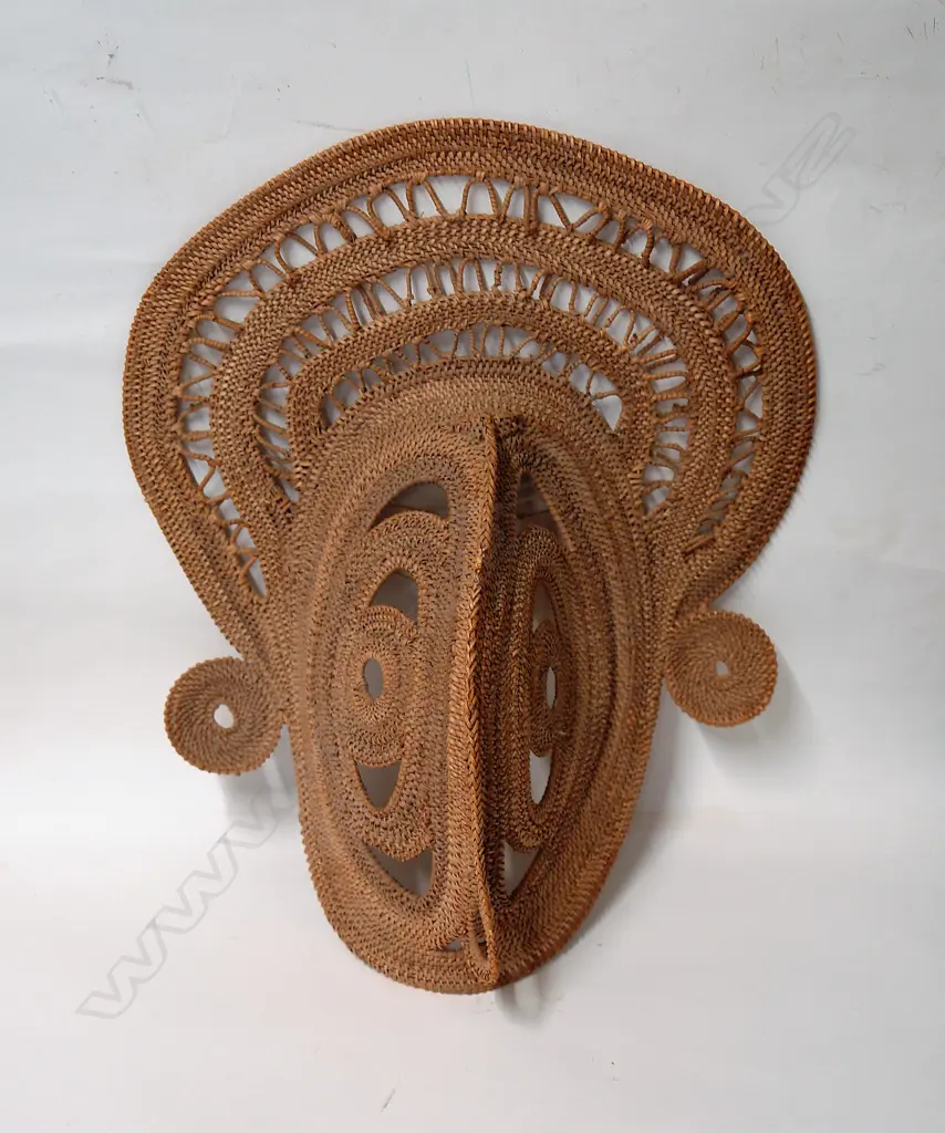 An old woven fibre PNG yam mask Image 1++