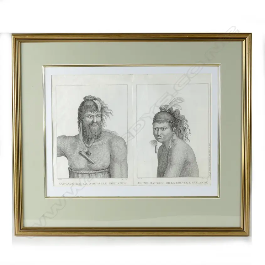 A double plate steel engraving from the Atlas of the voyage of Labillardière in search of the La Pérouse expedition Image 1++