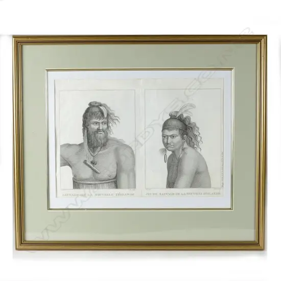 A double plate steel engraving from the Atlas of the voyage of Labillardière in search of the La Pérouse expedition