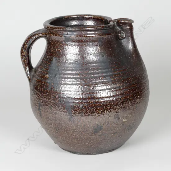 An early Barry Brickell salt glazed Fatso jug