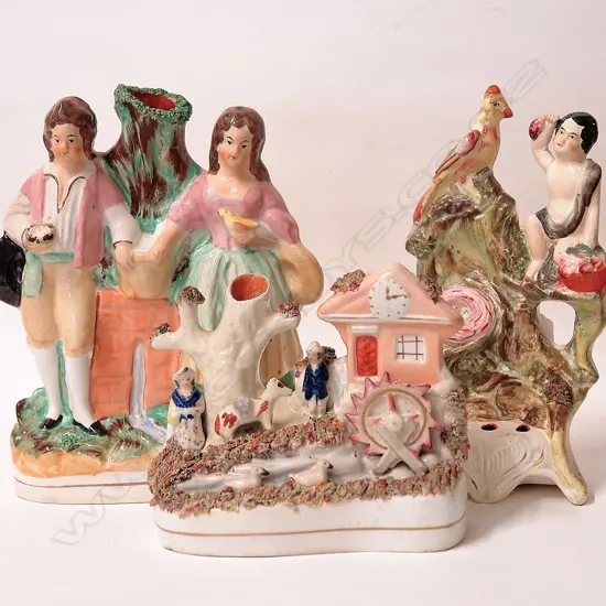 Three Victorian Staffordshire figure groups