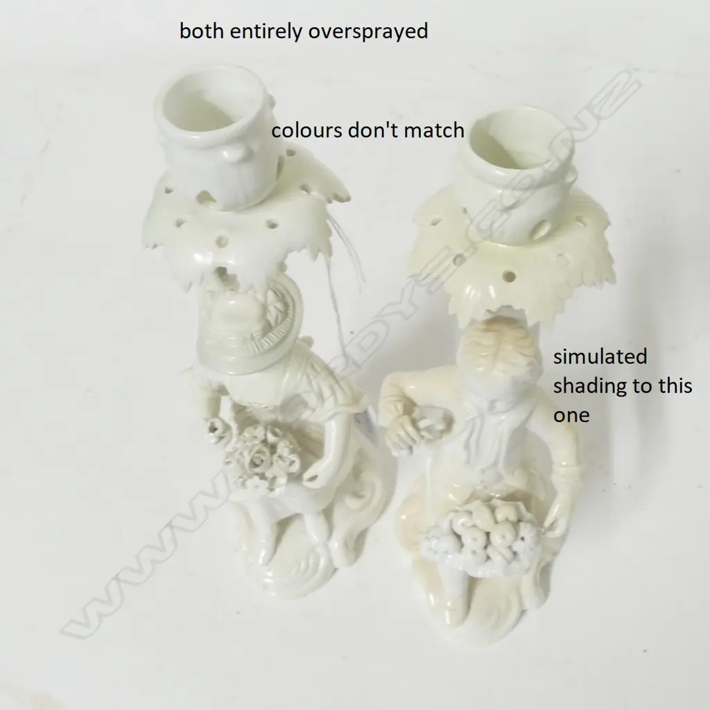 A pair of Derby whiteware figural candlesticks Image 1++