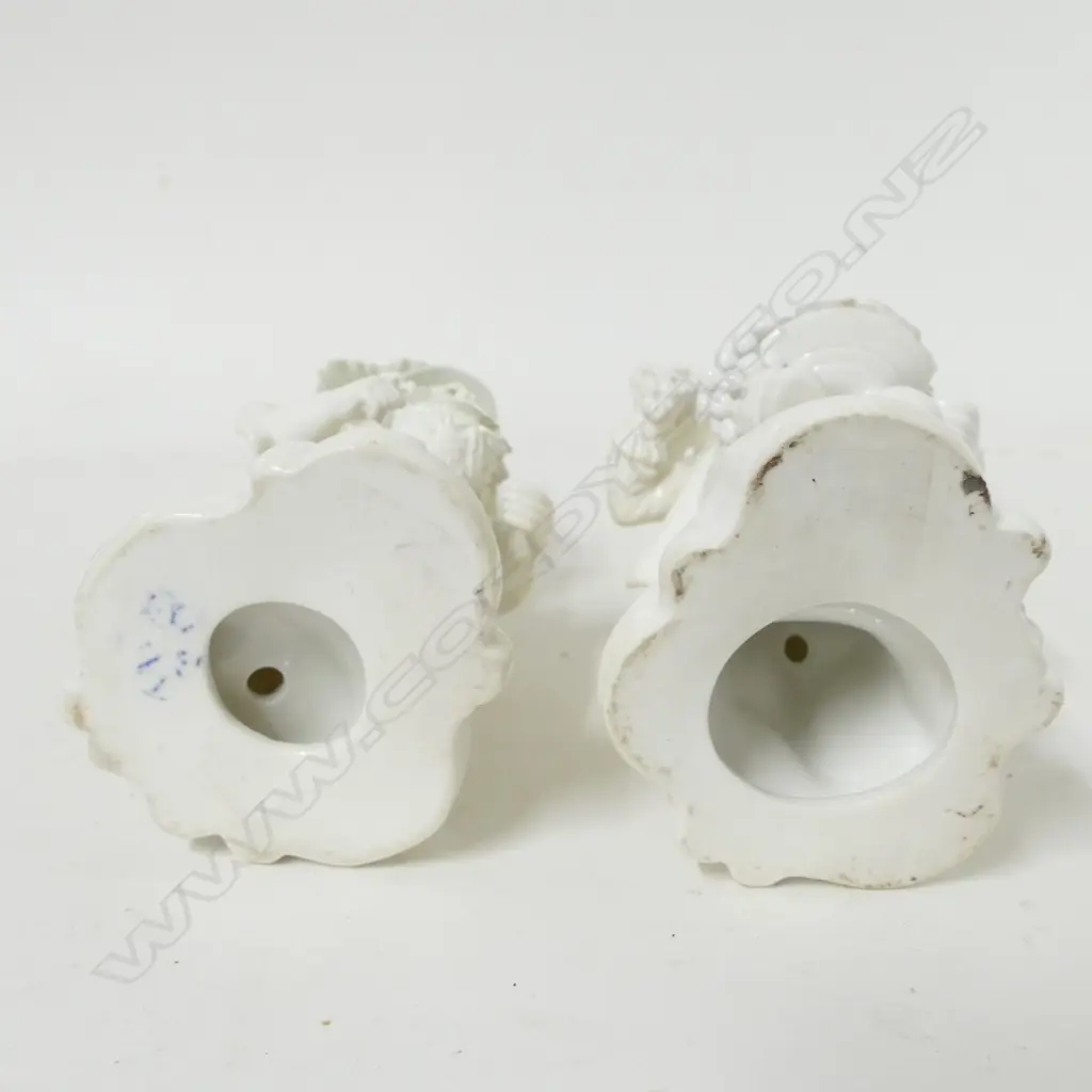 A pair of Derby whiteware figural candlesticks Image 1++