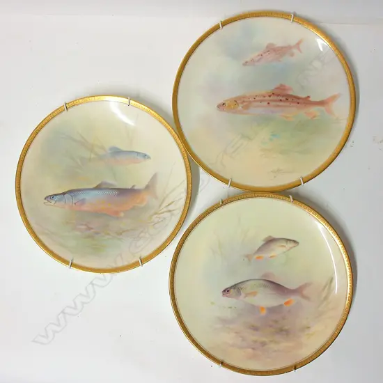 Three c.1920s Royal Doulton for Tiffany plates