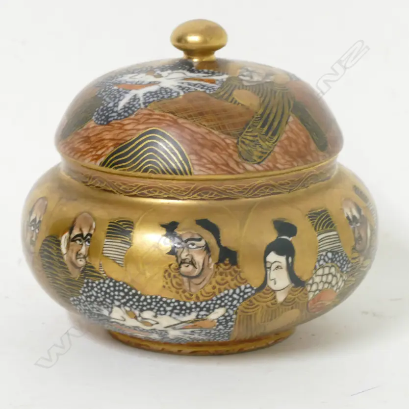 A Satsuma earthenware circular liddded box Image 1++
