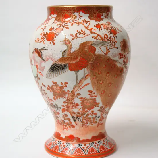 A 19thC Kutani baluster vase