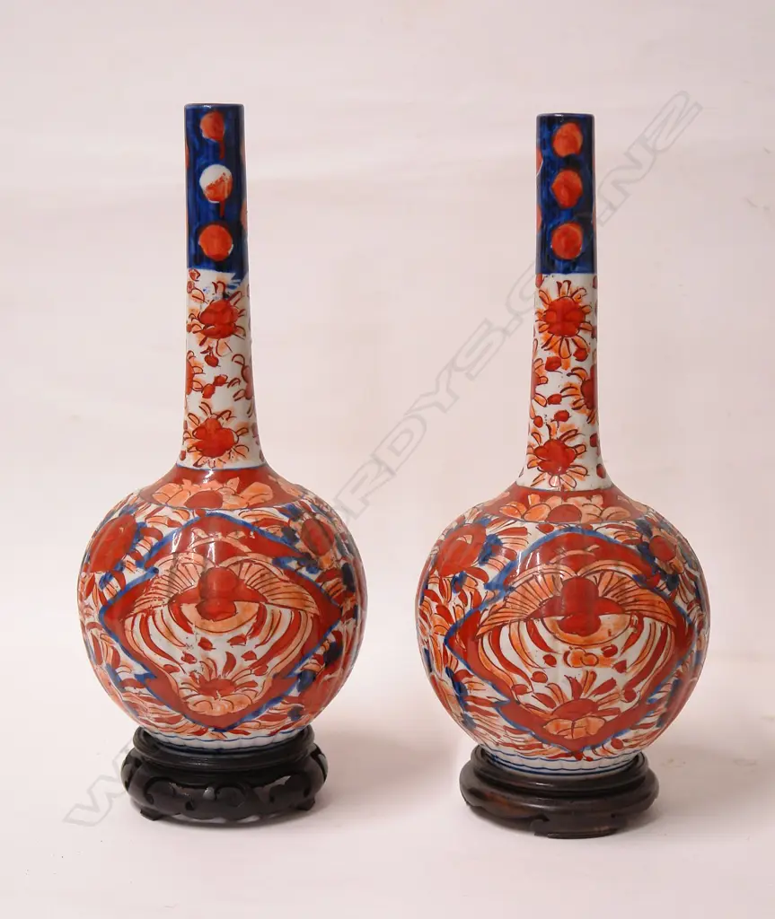 A pair of c.1900 Japanese Imari specimen vases Image 1++