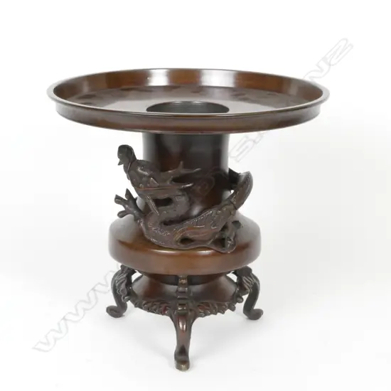 A vintage Japanese bronze incense burner