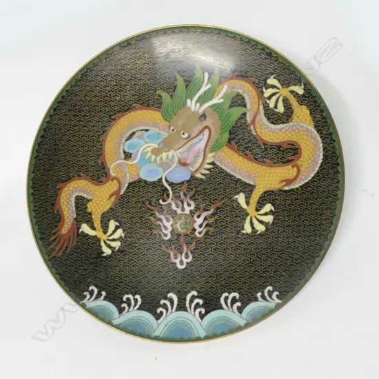 A Chinese cloisonné plate