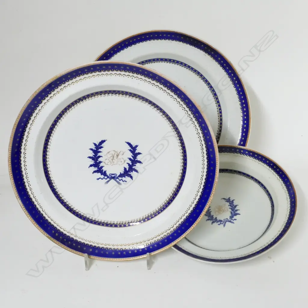 Three Chinese Exportware porcelain plates Image 1++
